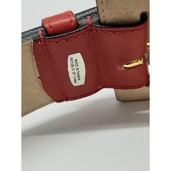 Roncelli Vintage Red Leather Feather Belt Small Boho Southwest Native Style Rare - Picture 5 of 16